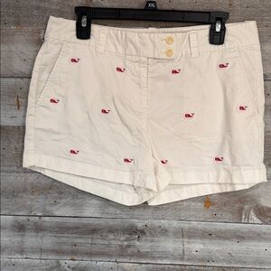 Vineyard Vines white Shorts with Pink Accents
